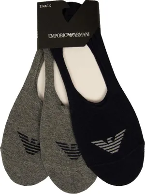 Immagine prodotto di Fantasmini uomo EMPORIO ARMANI 3 paia calze dentro scarpa cortissime inside cotone articolo 306229 4R234, S/M -BRA P/M-MEX CH/M-EU 39/42-UK 5/8-USA 6,5/9,5, Cotone 69%,Poliammide 29%,Spandex 2%