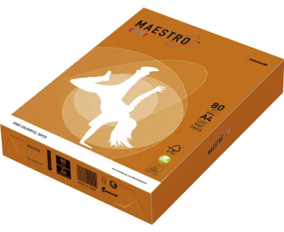 Produktbild von Kopierpapier Maestro Color DIN A3, 80 g/qm, orange, 500 Blatt