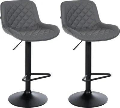 Immagine prodotto di set di 2 sgabelli da bar moderni - poggiapiedi - regolabile in altezza da 57 a 79 cm