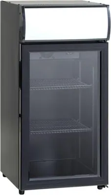 Immagine prodotto di Frigorifero da tavolo KBS con capacità di 84 litri - pannello pubblicitario, 1 porta in vetro, nero