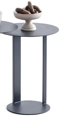 Image de Table d'appoint moderne avec plateau rond et structure métallique