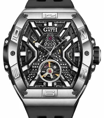 Immagine prodotto di Orologio da uomo Bonest Gatti Dominatore, automatico, scheletrato, color argento