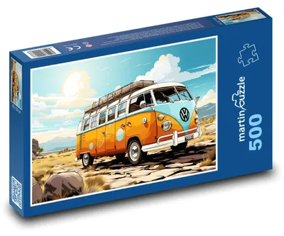 Produktbild von Puzzle 500 Abenteuerlicher Bus in der Wüste - martinpuzzle