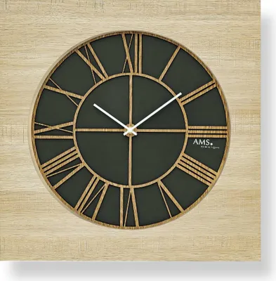 Image de horloge murale classique 50 cm x 50 cm x 5 cm - Modèle AMS : 9641