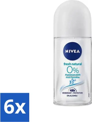 Zdjęcie produktu dla Nivea - Roll-On - bez aluminium - Fresh Natural - 0% aluminium - 50 ml - opakowanie ekonomiczne - 6 szt