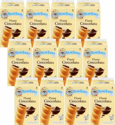 Produktbild von MULINO BIANCO Italienische Kekse 330g (Flauti Ciocciolato, x12)