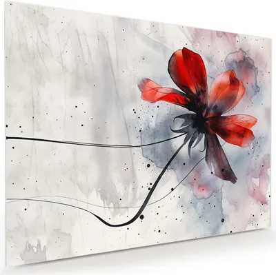Produktbild von Glasbild 120x90cm in XXL für Wohnzimmer, Schlafzimmer Motiv Abstrakte Blüte