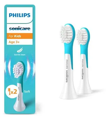 Obrázok produktu pre Philips Sonicare For Kids HX6032/90, 2 kusov, Modrá, Biela, 3 mesiace, Mäkké, Extra jemné, Philips