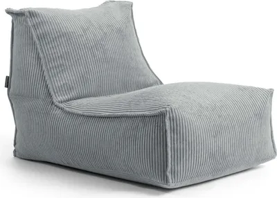 Produktbild von mokebo Sitzsack aus Cord 'Der Gelassene', Bean Bag, Relaxliege oder Bodenkissen mit EPS-Perlen Füllung, kuschelige und gemütliche Liege für Wohnzimmer und Wintergarten in Grau