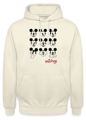 Produktbild von Mickey & Minnie Mickey Mouse Gesichtsausdrücke Uni Hoodie, M, Vanille-Milchshake