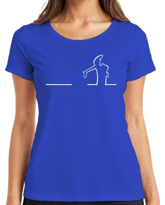 Produktbild von Balum La Linea Lui Osvaldo Cavandoli Cartoon Balum Balum Damen T-Shirt, Blau, M
