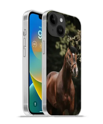 Produktbild von MuchoWow® Handyhülle Schutzhülle Hülle für Apple iPhone 14 - Softcase Pferd - Äste - Porträt Silikon Softcase Handy Hülle - Mobiltelefonhülle