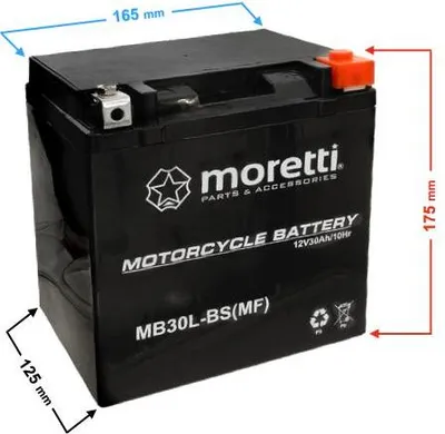 Image de Batteries Moretti 12 V AGM MB30L-BS 30 Ah / MTX30L-BS