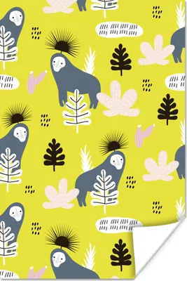 Produktbild von MuchoWow® Poster Dschungel - Affe - Pflanzen 120x180 cm - Kunstposter