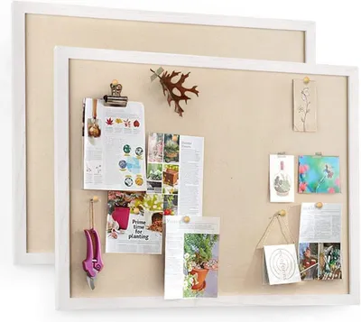 Obrázek produktu pro Sada dvou korkových nástěnek – 60 x 45 cm, včetně 40 kolíčků, vhodná pro domácnost i kancelář