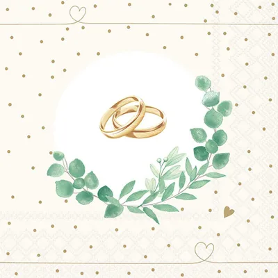 Produktbild von Servietten 33x33 cm - Wedding branch white