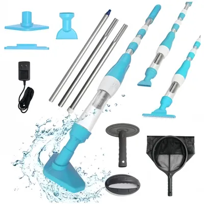 Produktbild von 3-in-1 Kabelloser Poolstaubsauger | Wiederaufladbares Pool-Staubsauger-Set | Sonstiges Poolzubehör Mit Blattnetz -Kit,für Sand und Schmutz,0.23l,Grün