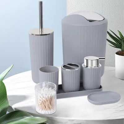 Productafbeelding van Famanu Badkameraccessoires set, 8-delig - Zwart