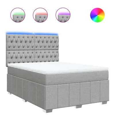 Produktbild von vidaXL Boxspringbett mit Matratze Hellgrau 160x200 cm Stoff