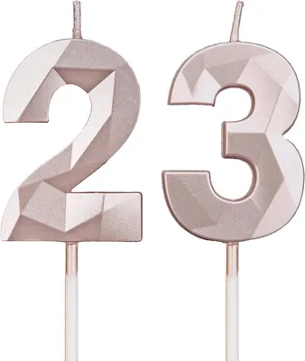 Produktbild von 23 Kerzen für Geburtstagstorten, Geburtstagdekoration, Geburtstag, Kerzenzahlen, alles Gute zum Geburtstag