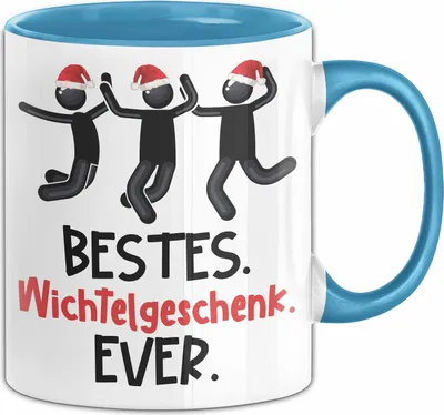 Produktbild von Wichtelgeschenk Tasse Geschenk bis 20€ Schrottwichtelgeschenk Schrottwichteln Bestes Wichtelgeschenk Ever Männer (Blau)