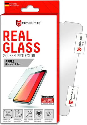 Produktbild von Displex Panzerglas (10H) für Apple iPhone X/XS/11 Pro, Montagerahmen, Tempered Glas, kratzer-resistente Schutzfolie, hüllenfreundlich, Apple, iPhone X/ iPhone XS/ iPhone 11 Pro, Trockene Anwendung, Schlagfest, Kratzresistent, Staubresistent, Transparent, 1 Stück(e)