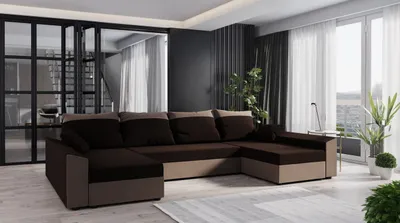 A U-shaped sectional sofa in a modern living room setting.