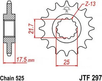 Immagine prodotto di Pignone ESJOT "29009" 525, acciaio 15 denti