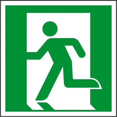 Produktbild von Dreifke® Aufkleber I Rettungszeichen Rettungsweg/Notausgang links, Folie, sel...