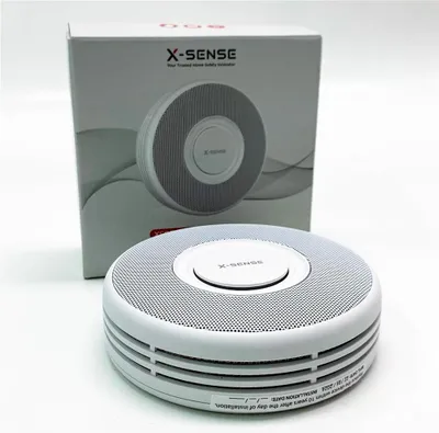 Image de X-Sense Détecteur de fumée intelligent WLAN avec sortie vocale et 17 emplacements, détecteur d'incendie, détecteur de fumée en réseau, 33 mm, station de base SBS50 nécessaire, XS0B-MR, 1 pièce