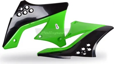 Produktbild von POLISPORT Kühlerspoiler seitlich KX250F 09-12 Schwarz/Grün