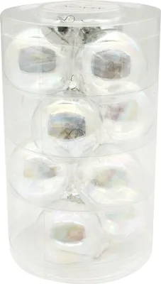 Produktbild von Weihnachtskugeln Irisierend | Ø 6 cm | 12 Stück | Glas | Schimmernde Kugeln