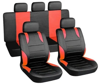Produktbild von Compass Accessories Sitzschonbezug Sitzbezüge Set Vorne und Hinten Universal Polyester SchwarzRot