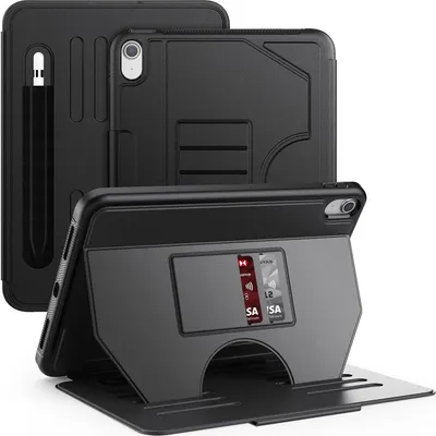 Produktbild von Mobigear Magnetic Folio iPad 10 (2022) Hülle Klapphülle + Stifthalter - Schwarz