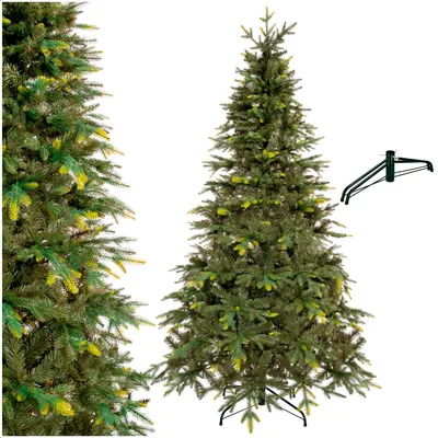 Produktbild von Springos® Premium künstlicher Weihnachtsbaum 220 cm | Tannenbaum Fichte mit dichten Zweigen | Realistischer Christmas Tree inkl. stabilem Metallstände