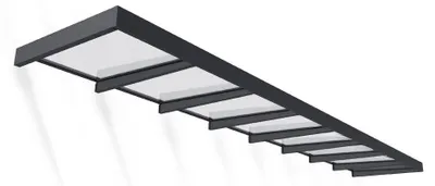 Produktbild von Palram - Canopia Metall Vordach Sophia Clear XL 7514 Anthrazit 750x140x17 cm