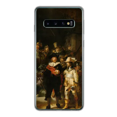 Produktbild von MuchoWow® Handyhülle Schutzhülle Hülle für Samsung Galaxy S10 Die Nachtwache - Gemälde von Rembrandt van Rijn Silikon Softcase Handy Hülle - Handytasche