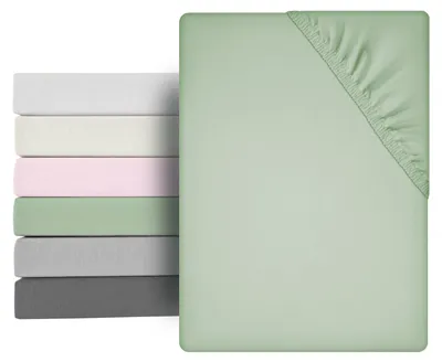 Produktbild von Mikrofaser Spannbetttuch Bettlaken, Premium Mikrofaser, Größe und,180x200cm,Olivgrün, Matratzenart:Standardmatratze