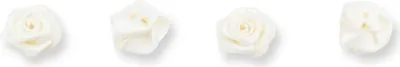 Produktbild von Satinrosen 15mm zum Basteln & Aufnähen 20 Stück Ivory
