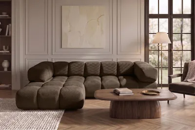 Produktbild von Kaiser Möbel Ecksofa L-Form, strukturierter Premiumstoff Sonic, Braun, Links, Averro