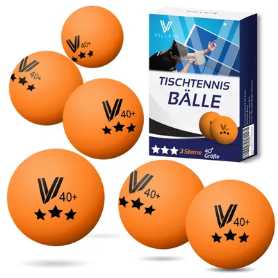 Produktbild von Villkin Tischtennisbälle – 24 Stück | 3 Sterne 40+ | 40 mm nahtloses Design | Exzellente Spieleigenschaften & langlebiger Kunststoff