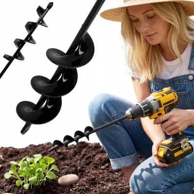 Produktbild von Garten-Erdbohrer 40x450mm für Sämlinge, Blumenzwiebeln, Sechskantpfosten