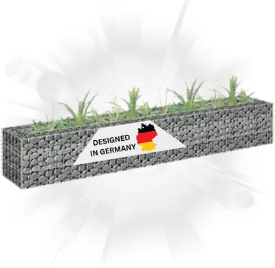 Produktbild von DELUKE® Gabionen Hochbeet ROON aus Stahl | 180×30×30cm | Steinkorb Gabionengitter Ziergabione Steingabione Drahtkorb befüllbar