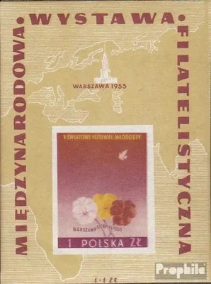 Produktbild von Briefmarken Polen 1955 Mi Block17 (kompl.Ausg.) postfrisch Briefmarkenausstellung