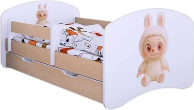 Produktbild von BDW, Kinderbett mit Matratze, Lattenrost, Schublade, LABU, Craft-Eiche, 140x70