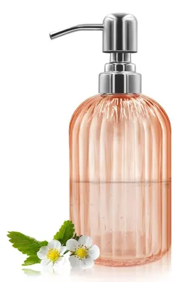 Productafbeelding van 14oz Glazen Zeepdispenser met RVS Pomp