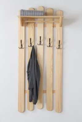 Produktbild von Garderobe Kiefer massiv Vollholz natur Junco 341 – Abmessung 150 x 60 x 33 cm (H x B x T)