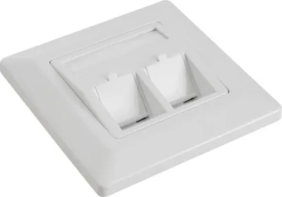 Obrázok produktu pre Solarix Eth.Zás. modulárne pre 2 keystony pod omietku biela SX9-2-0-WH