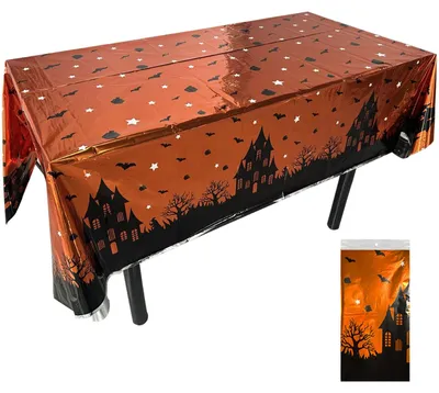 Halloween Tischdecke wasserdicht orange 137x274 cm
