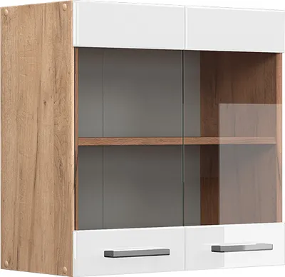 Produktbild von Küchenglasschrank Vicco R-Line Weiß Hochglanz 60 cm, Model 37491